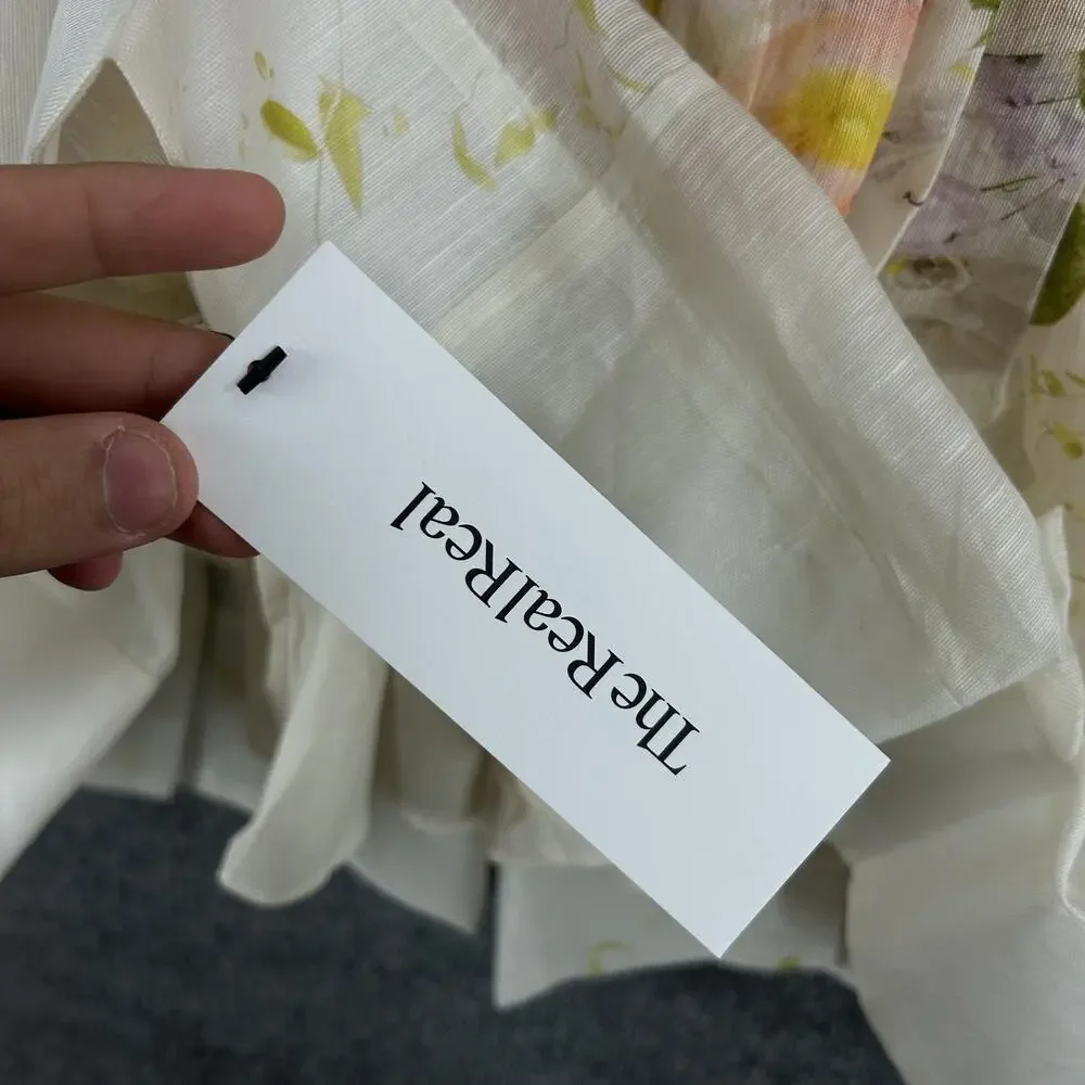 Zimmermann Dress 2 Prima Paneled Floral Silk Linen Organza Mini Romantic Luxury - Picture 13 of 16